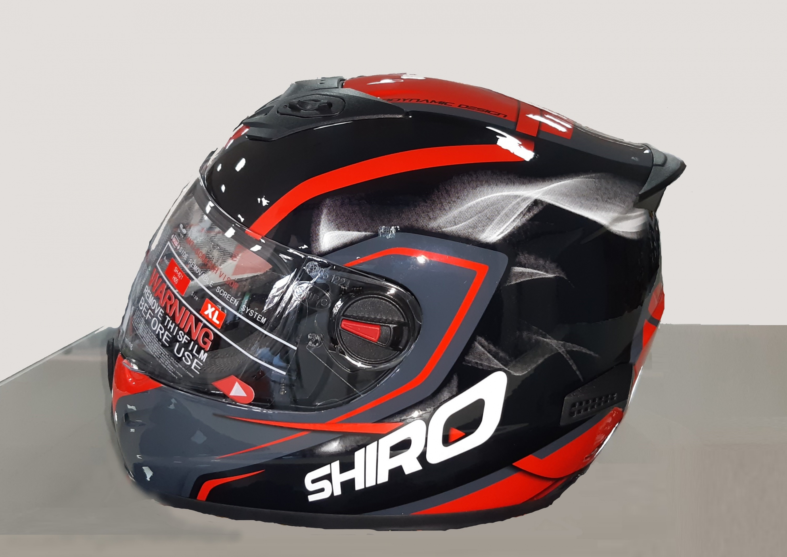 CASCO SHIRO NEGRO/ROJO - Motosport